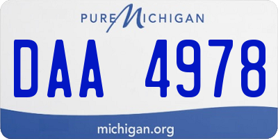 MI license plate DAA4978