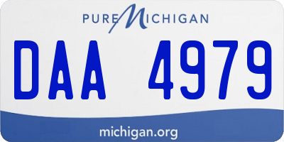 MI license plate DAA4979