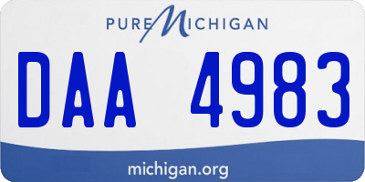 MI license plate DAA4983