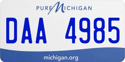MI license plate DAA4985