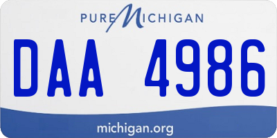 MI license plate DAA4986