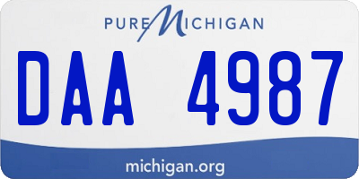 MI license plate DAA4987