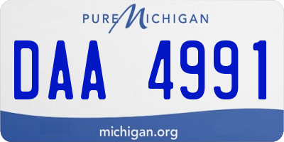 MI license plate DAA4991