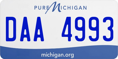 MI license plate DAA4993