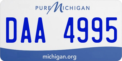 MI license plate DAA4995