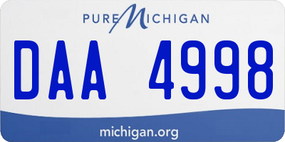 MI license plate DAA4998