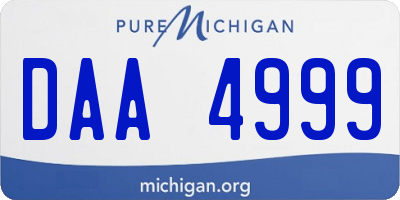 MI license plate DAA4999