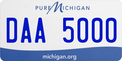 MI license plate DAA5000