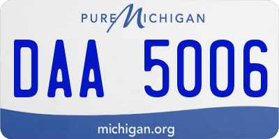 MI license plate DAA5006