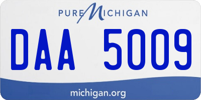 MI license plate DAA5009