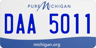 MI license plate DAA5011