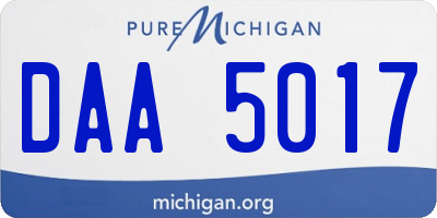 MI license plate DAA5017