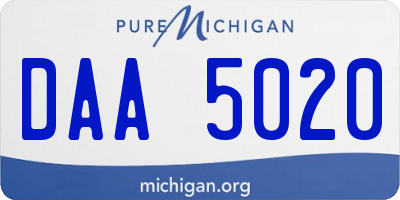 MI license plate DAA5020