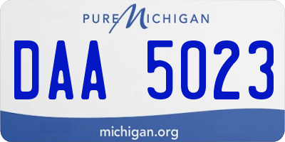 MI license plate DAA5023