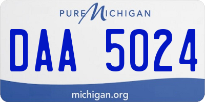 MI license plate DAA5024