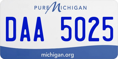 MI license plate DAA5025