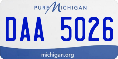 MI license plate DAA5026