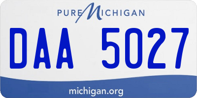 MI license plate DAA5027