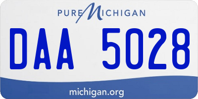 MI license plate DAA5028