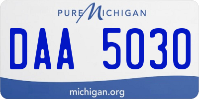 MI license plate DAA5030