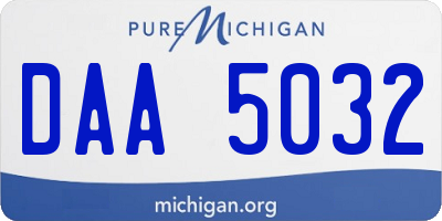 MI license plate DAA5032