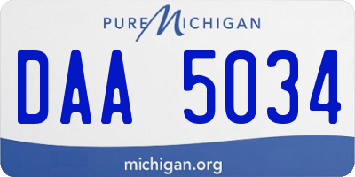 MI license plate DAA5034