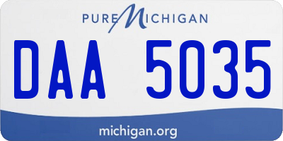 MI license plate DAA5035