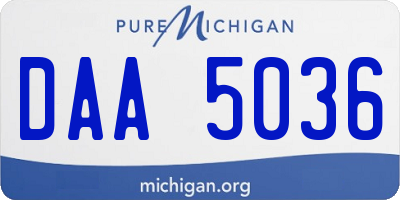 MI license plate DAA5036