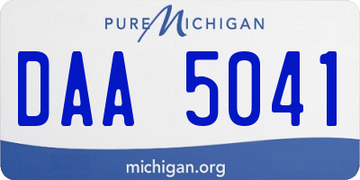 MI license plate DAA5041