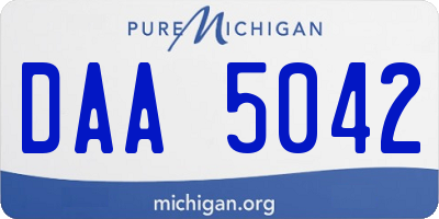 MI license plate DAA5042