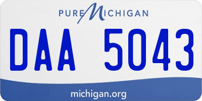 MI license plate DAA5043