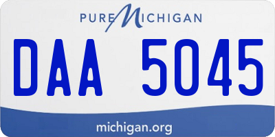 MI license plate DAA5045