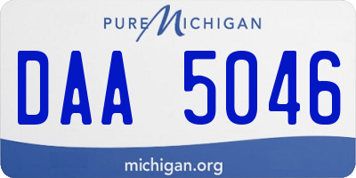 MI license plate DAA5046