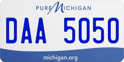 MI license plate DAA5050