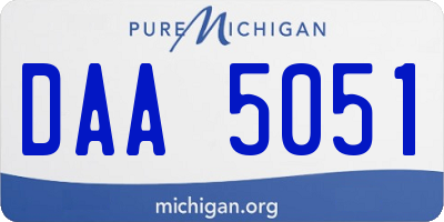 MI license plate DAA5051