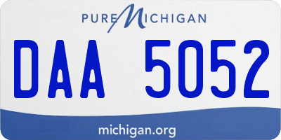 MI license plate DAA5052