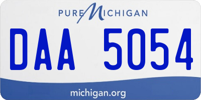 MI license plate DAA5054