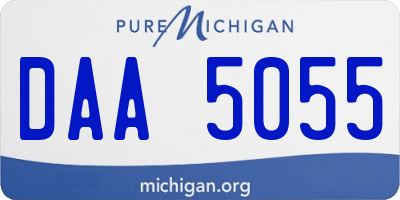 MI license plate DAA5055