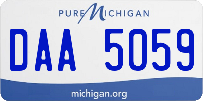 MI license plate DAA5059