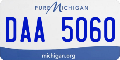 MI license plate DAA5060