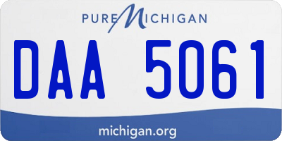 MI license plate DAA5061