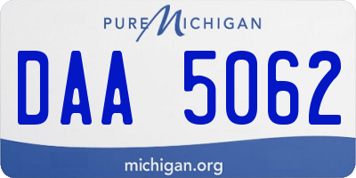 MI license plate DAA5062