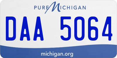 MI license plate DAA5064