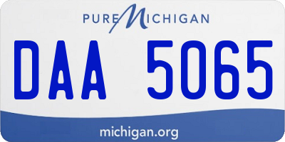 MI license plate DAA5065