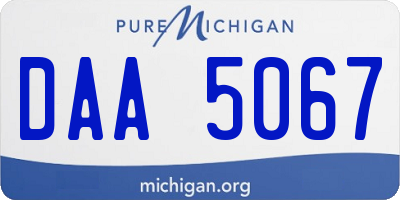 MI license plate DAA5067