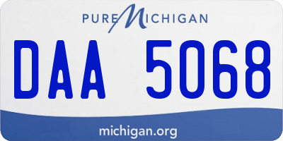 MI license plate DAA5068