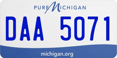 MI license plate DAA5071