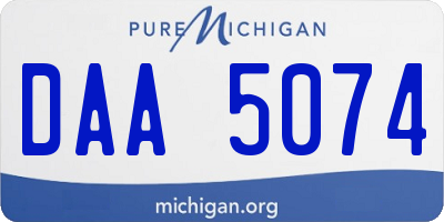 MI license plate DAA5074