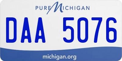 MI license plate DAA5076