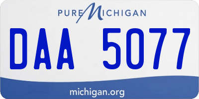MI license plate DAA5077